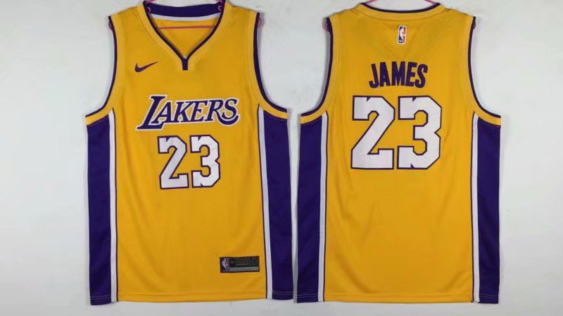 Men Los Angeles Lakers 23 James Yellow Nike NBA Jerseys